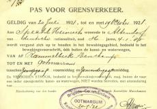 Papierener Ausweis 1921 Ootmarsum Heinrich Specht.