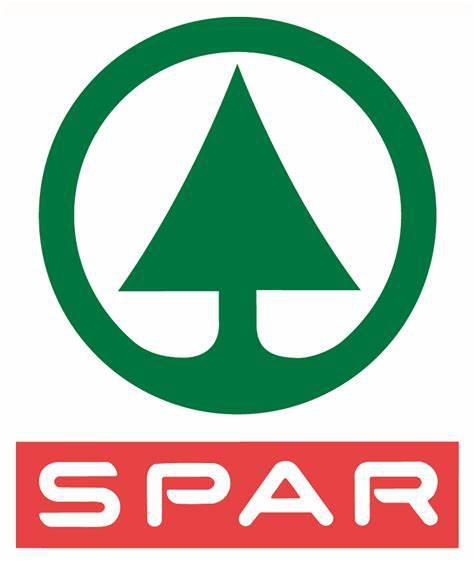 Logo Spar. Die Tanne, nl. de spar ist ein Akronym für: "Door Eendrachtig Samenwerken Profiteren Allen Regelmatig"