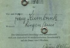 Ausweis 1935 Lingen Franz Kumbrink.