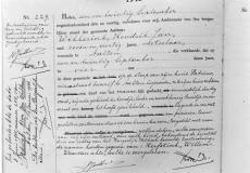 Geboorte acte vondeling die de naam Willem Herfstink krijgt (later Aron Jan Willem Jedwab).